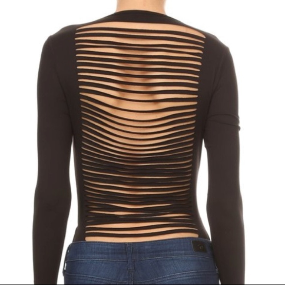 Fringe Back Jersey Knit Bodysuit